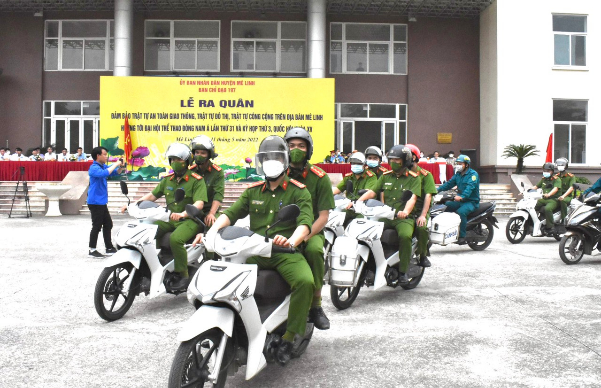 Hướng tới SEA Games 31: Huyện Mê Linh ra quân đảm bảo trật tự an toàn giao thông, đô thị