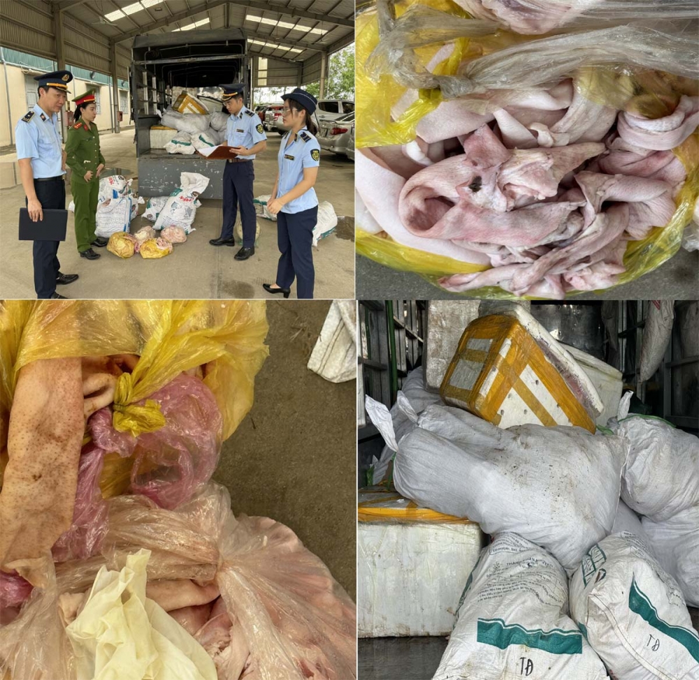 Thanh Hoá: Hơn 1 tấn bì lợn bẩn bị thu giữ khi đang đi tiêu thụ