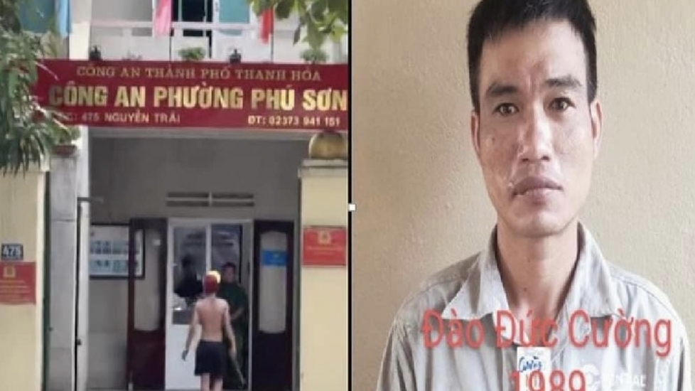 Thanh Hoá: Khống chế nam thanh niên cầm hung khí lao vào trụ sở công an phường