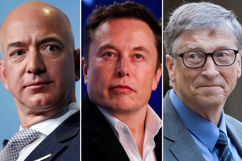 (Từ trái qua) Tỷ phú Jeff Bezos, Elon Musk và Bill Gates (Ảnh: Reuters)