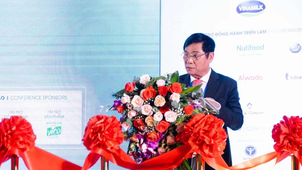 PGS,TS. Trần Quang Trung, Chủ tịch Hiệp hội Sữa Việt Nam (VDA) phát biểu khai mạc triển lãm