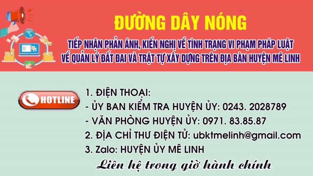 Hiệu quả thực tế từ đường dây nóng Huyện ủy Mê Linh