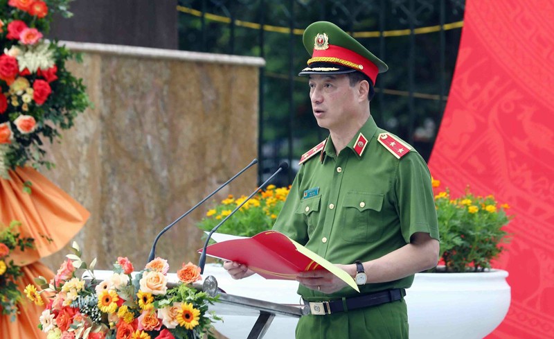 Trung tướng Nguyễn Duy Ngọc, Thứ trưởng Bộ Công an phát biểu tại lễ khánh thành.