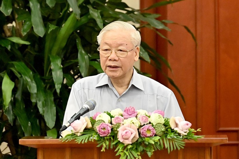 Tổng Bí thư Nguyễn Phú Trọng phát biểu tại buổi gặp mặt