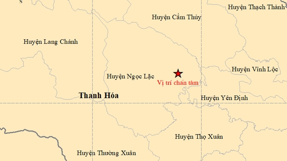 Thanh Hóa xảy ra động đất 4,1 độ