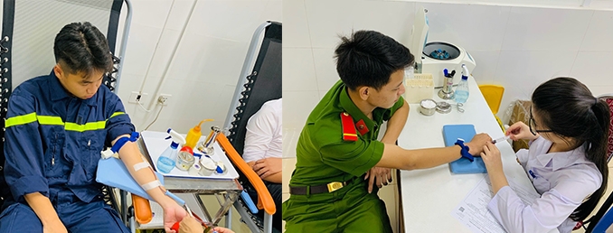 Thanh Hoá: Hai chiến sĩ cảnh sát hiến máu giúp cụ bà qua cơn nguy kịch