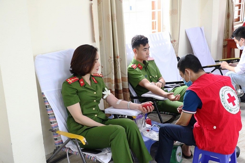 Thanh Hóa: Công an huyện Hoằng Hóa hiến máu tình nguyện