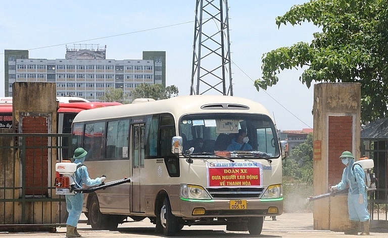 Thanh Hóa tiếp nhận gần 400 công dân từ Bắc Giang trở về địa phương