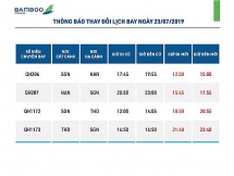 Bamboo Airways thay đổi giờ khai thác các chuyến bay từ Thanh Hóa và Hà Nội