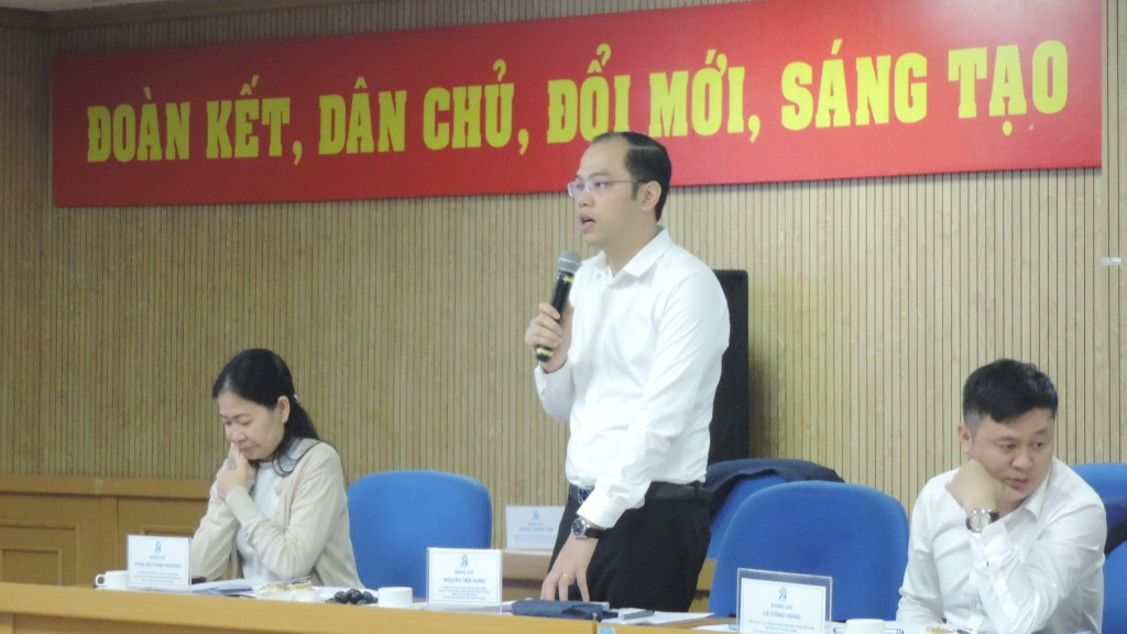 Phó Bí thư Thành đoàn, Chủ tịch Hội Sinh viên thành phố Hà Nội Nguyễn Tiến Hưng phát biểu tại chương trình