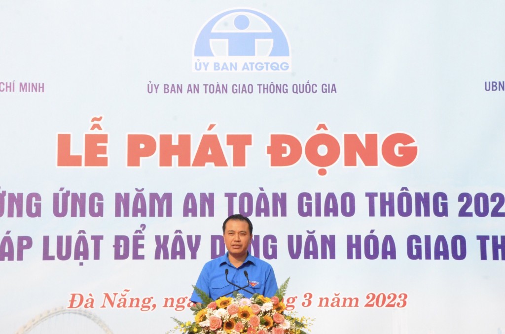 Anh Nguyễn Hải Minh,Phó Chủ tịch thường trực TW Hội Liên hiệp Thanh niên Việt Nam cho biết TW Đoàn xác định hoạt động của Đoàn tham gia tuyên truyền và giữ gìn trật tự ATGT là nhiệm vụ trọng tâm (Ảnh Đ.Minh)