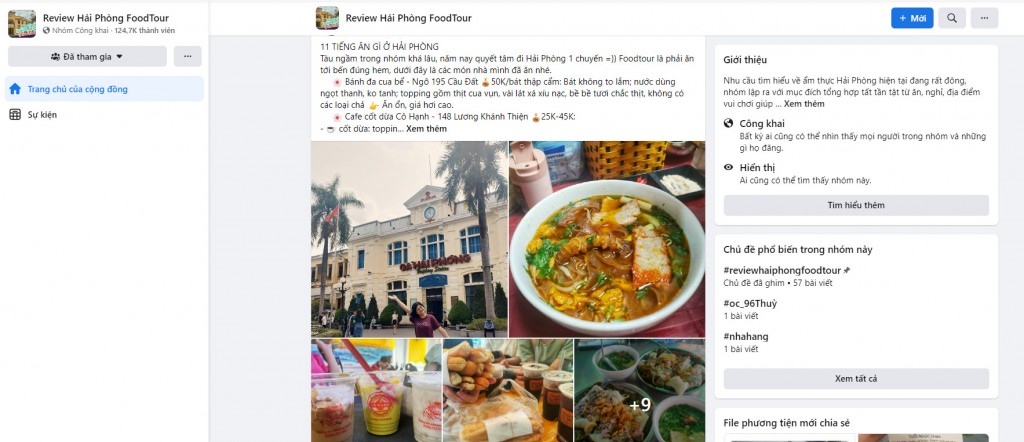 Group Review Hải Phòng FoodTour thường xuyên có các bài đăng chia sẻ thông tin, kinh nghiệm du lịch