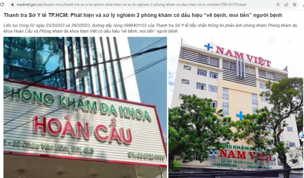 Phòng khám đa khoa Nam Việt từng bị người dân phản ánh về hiện tượng “vẽ bệnh, moi tiền bệnh nhân”