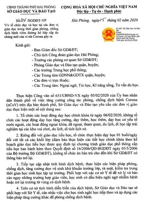 ngay mai hoc sinh hai phong di hoc tro lai