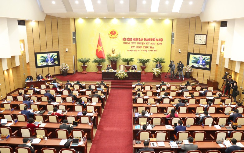 Ảnh Quang cảnh kỳ họp thứ ba, HĐND thành phố Hà Nội khóa XVI.