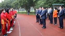 Bí thư Thành ủy Hà Nội Đinh Tiến Dũng động viên vận động viên, huấn luyện viên tham dự SEA Games 31