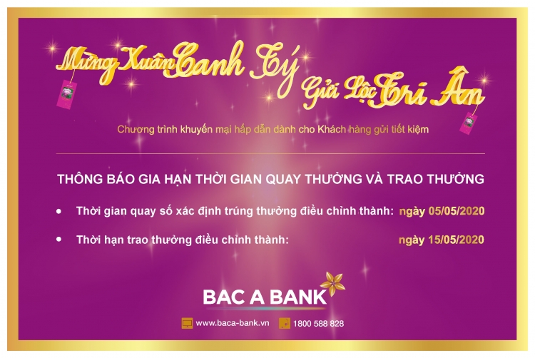 bac a bank gia han thoi gian quay va trao thuong chuong trinh khuyen mai tet