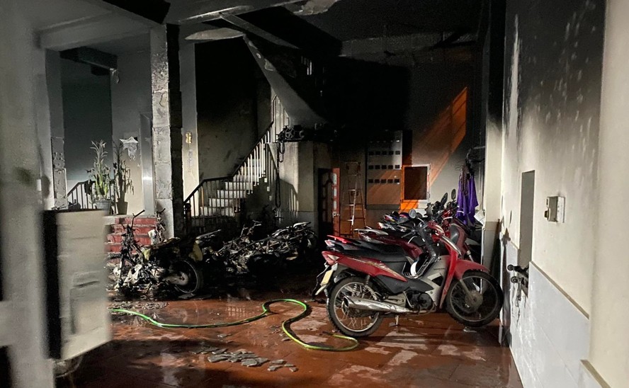 Khu vực xảy ra vụ cháy tại phường Phú Đô, quận Nam Từ Liêm, Hà Nội.