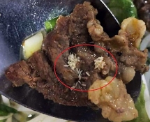 Nghệ An: Công nhân tá hỏa khi phát hiện cả ổ dòi trong miếng thịt