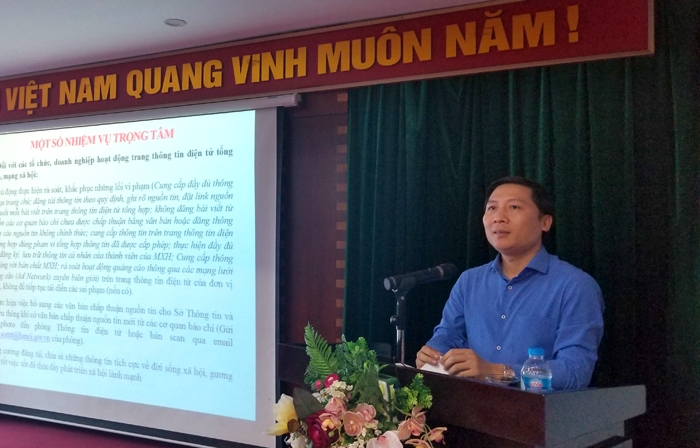 Giám đốc Sở TT&amp;TT Hà Nội Nguyễn Thanh Liêm phát biểu kết luận hội nghị hội nghị giao ban công tác quản lý nhà nước về thông tin điện tử Quý I, triển khai nhiệm vụ 9 tháng năm 2021