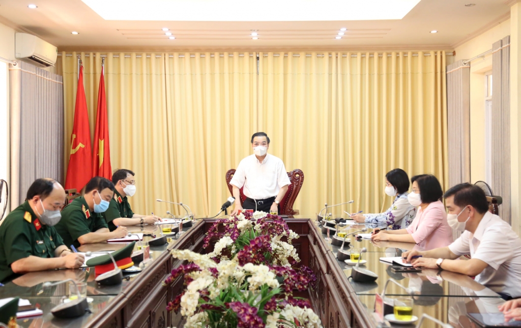 Chủ tịch UBND TP Chu Ngọc Anh phát biểu tại buổi kiểm tra