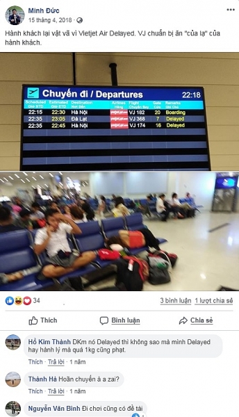 Hành khách ‘nổi điên’ vì Vietjet chậm chuyến vô tội vạ hanh khach noi dien vi vietjet cham chuyen vo toi va