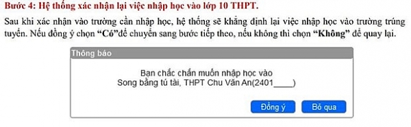 so giao duc ha noi huong dan chi tiet cach xac nhan nhap hoc vao lop 10