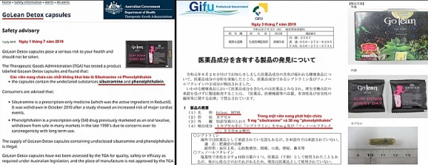 Australia, Nhật Bản cảnh báo Golean Detox chứa chất cấm, nguy hiểm cho sức khỏe australia nhat ban canh bao golean detox chua chat cam nguy hiem cho suc khoe