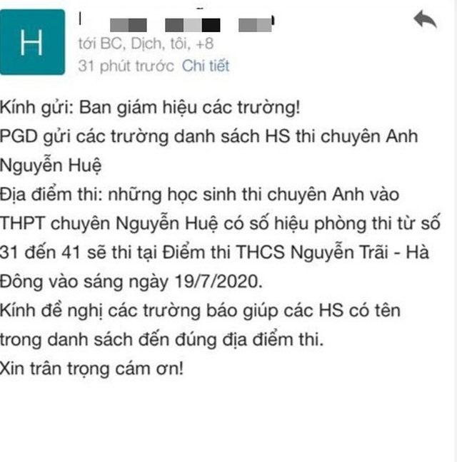 Sự cố đổi địa điểm thi lúc nửa đêm: Sở GD Hà Nội mong phụ huynh thông cảm - 1