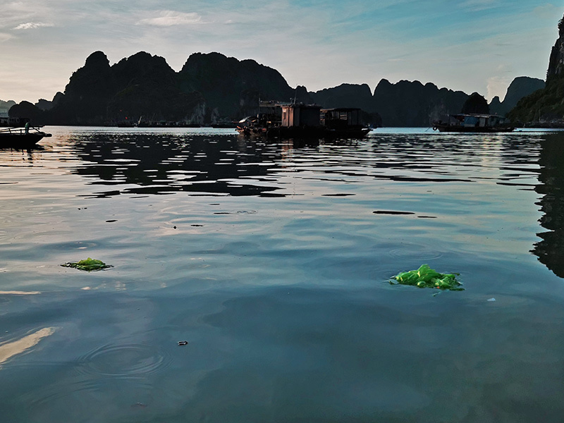 Rác nilon dập dềnh mặt biển, người Việt nhìn nhau đỏ mặt ở vịnh Hạ Long