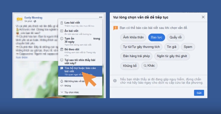 Cách xóa nội dung bẩn, tin nhắn spam và page giả mạo trên Facebook