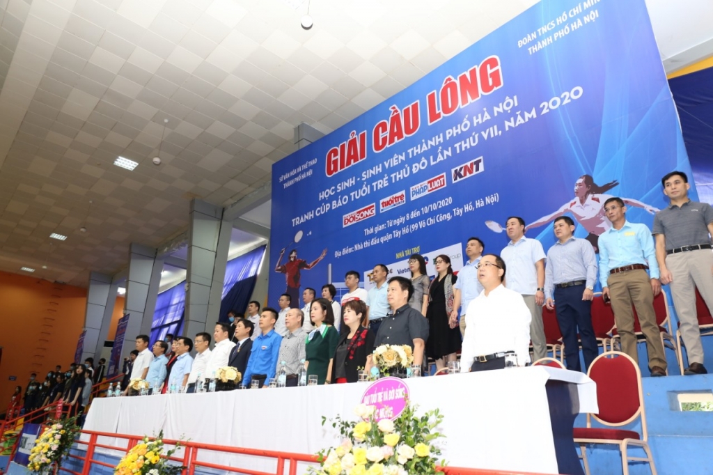 Tưng bừng khai mạc Giải Cầu lông Học sinh - Sinh viên TP Hà Nội tranh Cúp Báo Tuổi trẻ Thủ đô lần VII - năm 2020