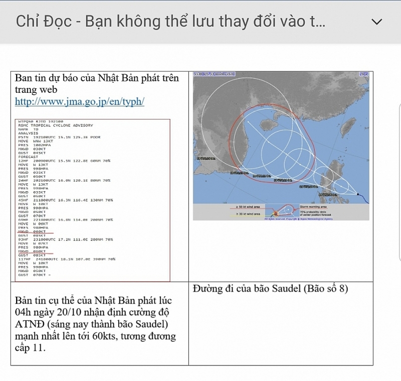 Tin siêu bão cấp 17 vào miền Trung là giả mạo