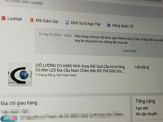 Bán địa cầu "lưỡi bò", Lazada bắt người mua mang tới mới giải quyết ban dia cauluoi bo lazada bat nguoi mua mang toi moi giai quyet