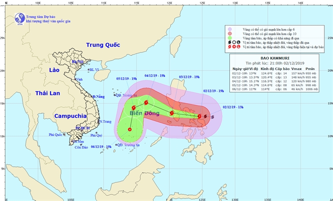 Bão Kammuri giật cấp 17 tiến thẳng vào Philippines, đe dọa SEA Games