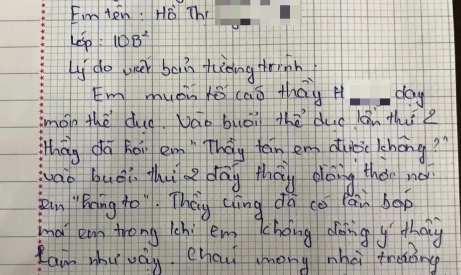 Tạm đình chỉ thầy giáo bị tố nói nữ sinh “hàng to”, “thầy tán em được không”