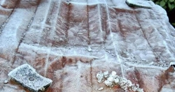 Băng giá phủ trắng mái nhà, cây cỏ ở vùng biên xứ Nghệ