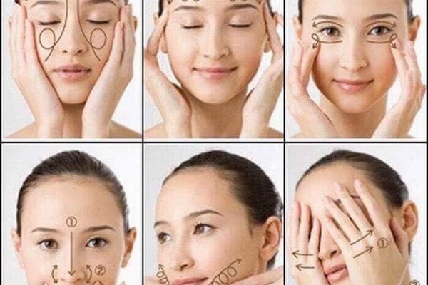 Xoa bóp vùng mặt tăng cường độ ẩm cho da