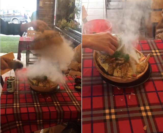 Lạ lùng gà nướng đá núi lửa ở Đà Lạt, thực khách ăn phải dùng búa đập niêu - 4