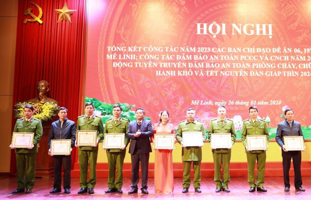 Công an huyện Mê Linh ra quân bảo đảm an ninh trật tự dịp Tết Nguyên đán