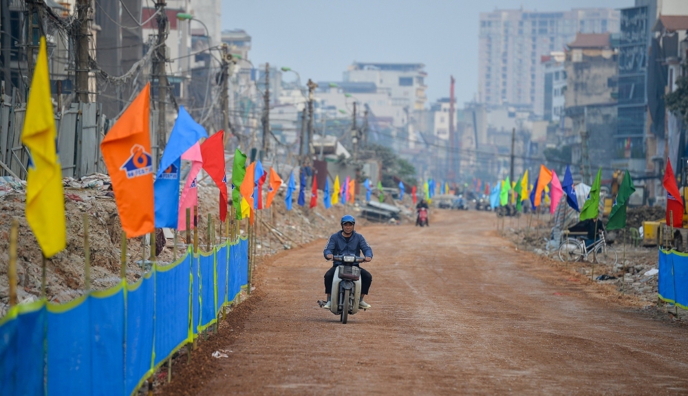 Toàn cảnh đường Vành đai 1 đoạn Hoàng Cầu – Voi Phục ngày thông tuyến kỹ thuật