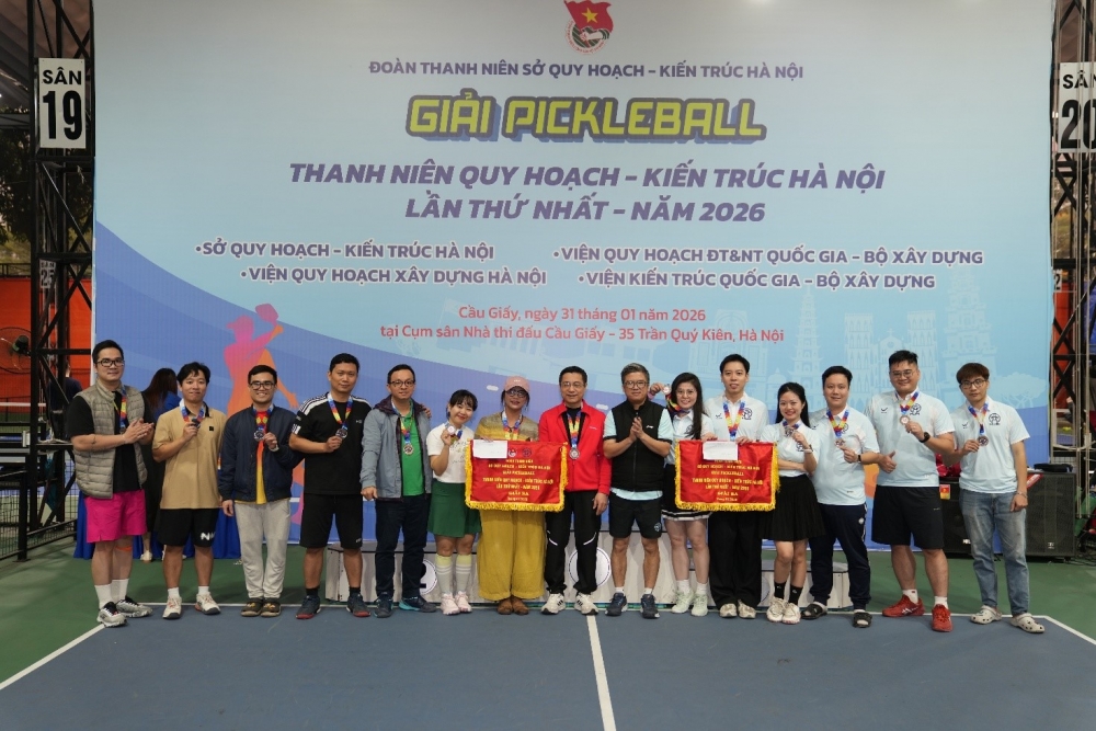 Tổ chức thành công giải Pickleball tranh cúp Thanh niên Quy hoạch - Kiến trúc Hà Nội
