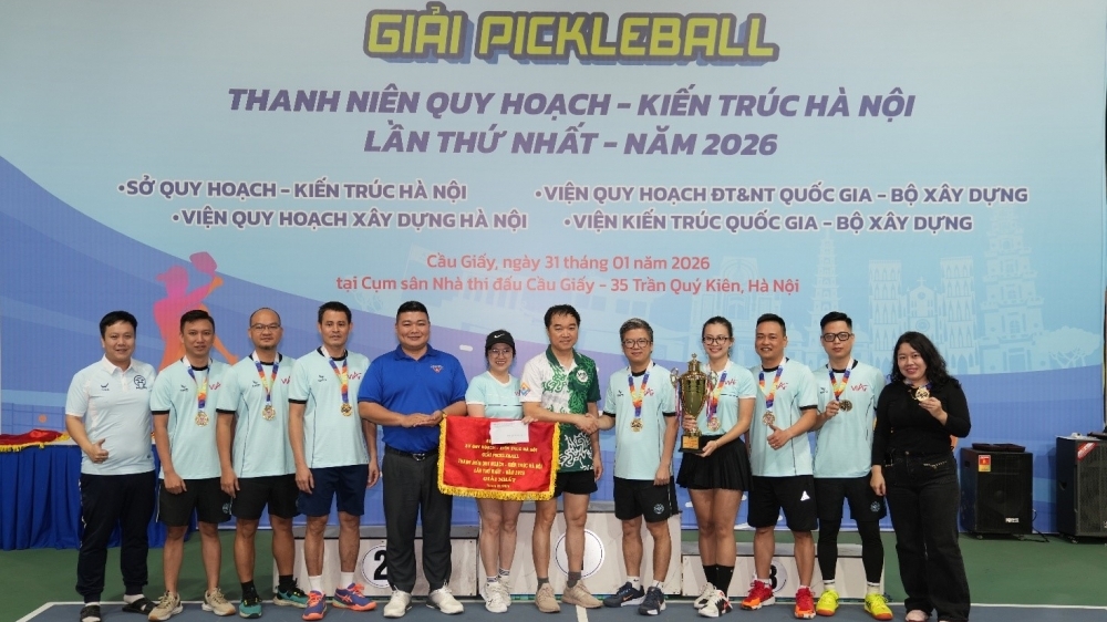 Tổ chức thành công giải Pickleball tranh cúp Thanh niên Quy hoạch - Kiến trúc Hà Nội