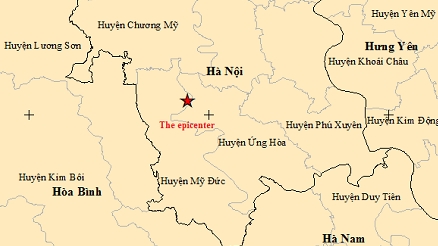 Hà Nội động đất 4 độ richter, một số nơi xuất hiện rung lắc