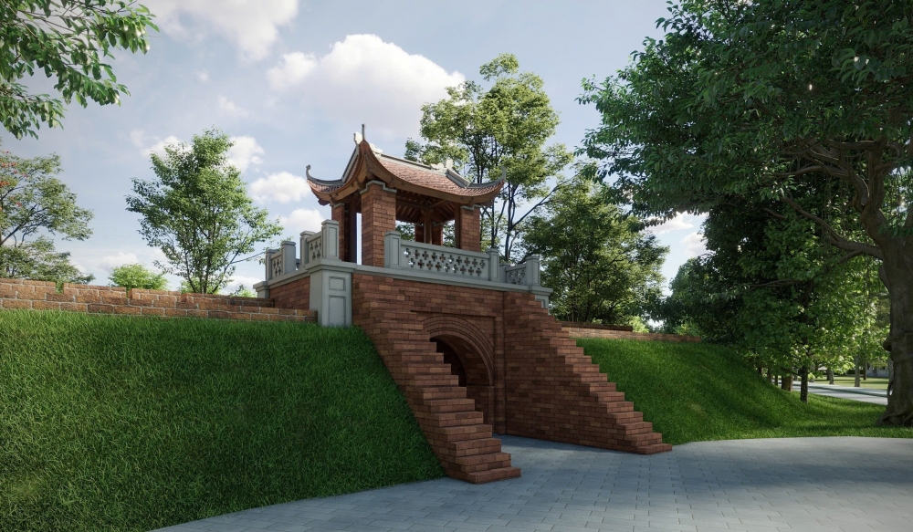 Một góc thành cổ Sơn Tây sau phục dựng