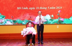 Phó Bí thư Thành ủy Hà Nội Nguyễn Ngọc Tuấn trao Huy hiệu Đảng tại Mê Linh
