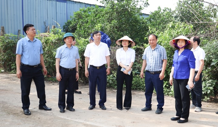 Chủ tịch UBND huyện Quốc Oai kiểm tra tình trạng vi phạm trật tự xây dựng trên đất nông nghiệp, đất công tại một số xã