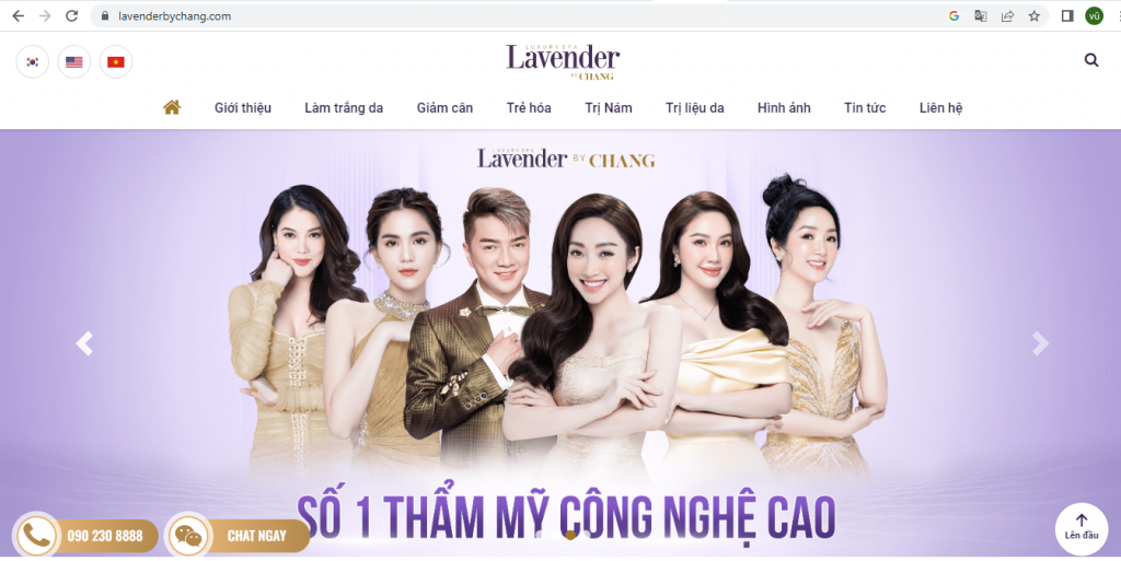 Thông tin quảng cáo trên website https://lavenderbychang.com/ có sử dụng các từ ngữ dễ gây nhầm lần