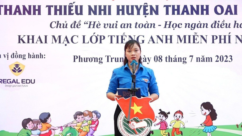 Đồng chí Nguyễn Thị Minh Nguyện - Bí thư Huyện đoàn tại hội trại hè thanh thiếu nhi 2023