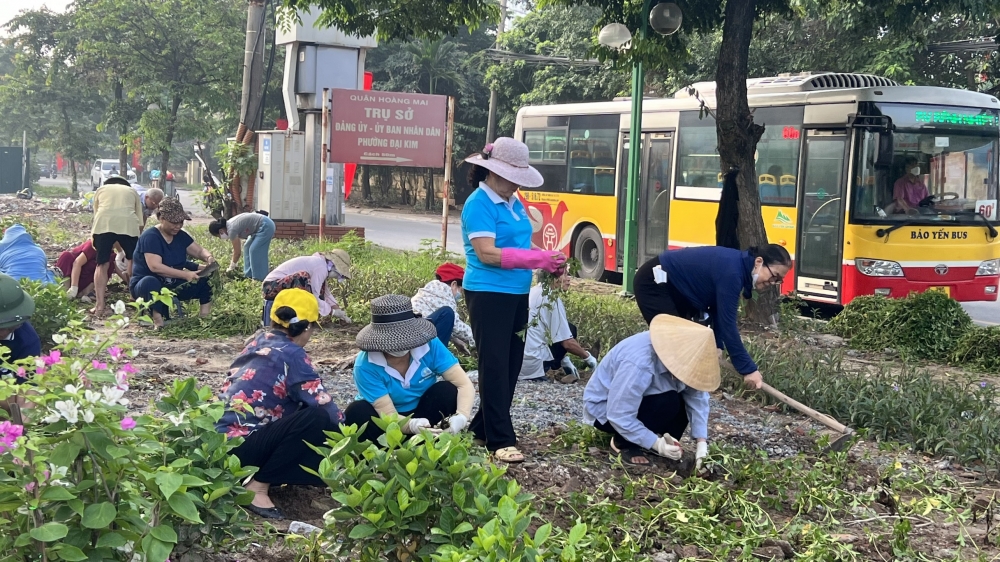 Người dân phường Đại Kim hào hứng tham gia 